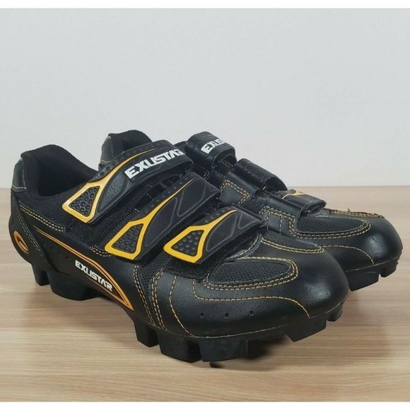Exustar Cycling Shoes/Cleats E-SM314 Size 6.5 US 39 EUR Black and Yellow - Picture 1 of 8
